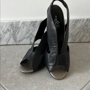 Bos. & Co. Black and Bronze Slingback Heels - NNT - Sz 38